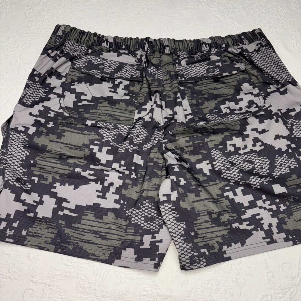 AFTCO Tactical Fishing Shorts Green Black  Camo Mens 46